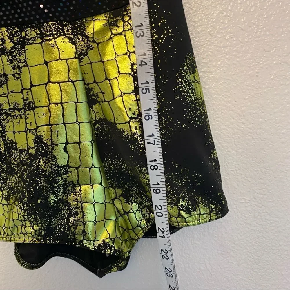 Art Stone Dance Costume 2065 green snake dino foil animal print child LC